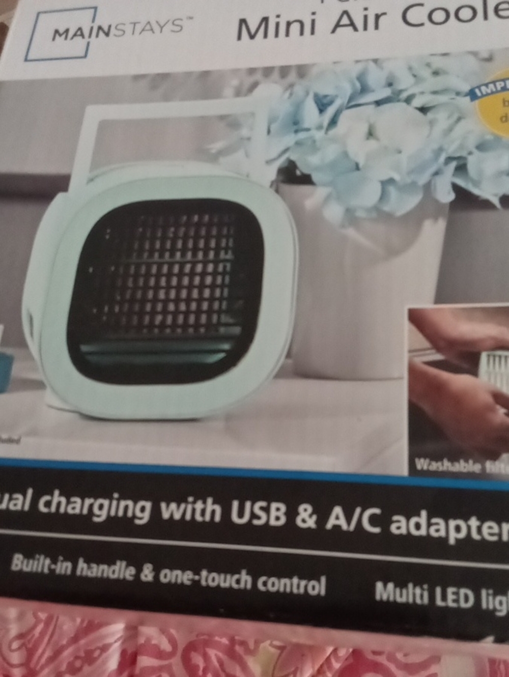 Mainstays Portable Mini Air Cooler in Mint
